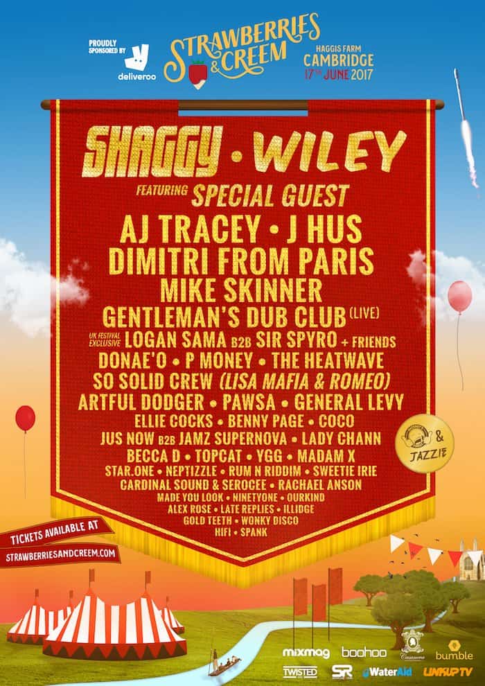 Shaggy, J Hus, AJ Tracey and more to play Strawberries & Creem Festival in Cambridge