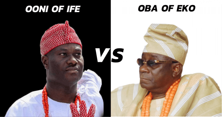 The Oba of Eko Pulled A  Wizkid on The Ooni of Ife and the Internet is raving
