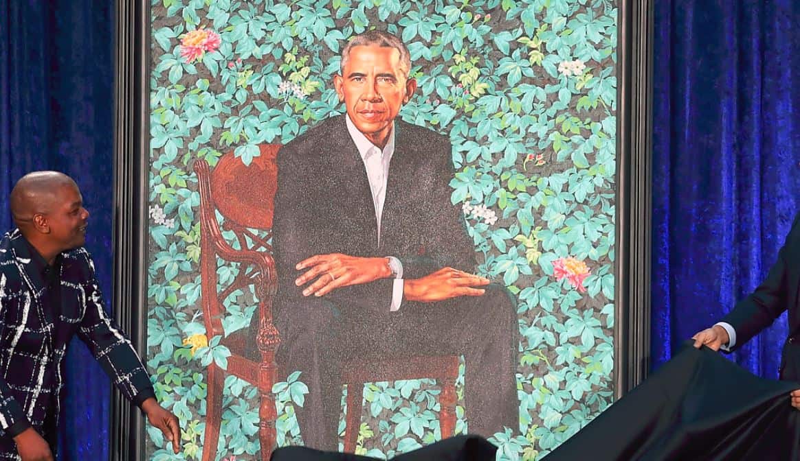 Kehinde Wiley unveils Obama’s Smithsonian National Portrait at the White house