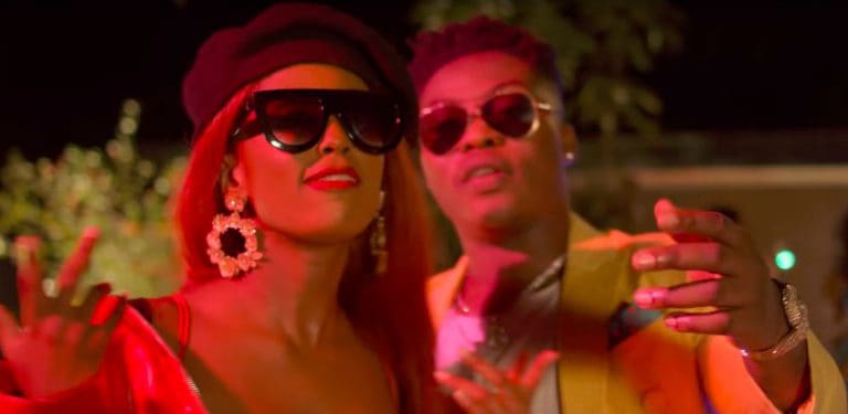 Vanessa Mdee and Reekado Banks celebrate the glee of being in love in their “Bambino” music video