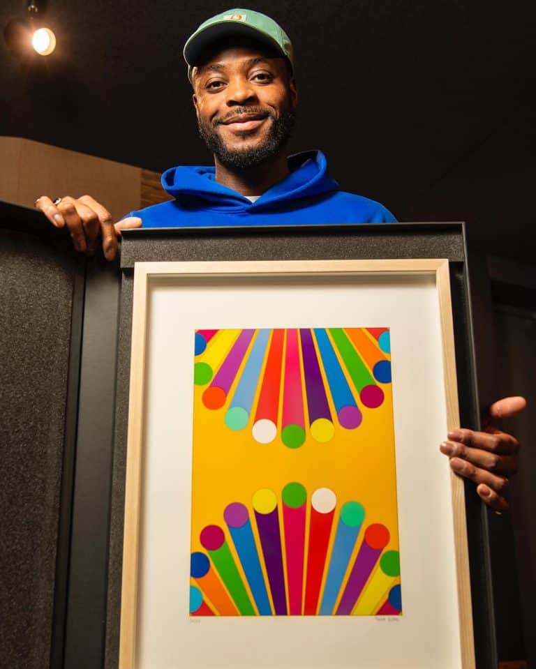 London-based artist, Yinka Ilori, is designing special edition prints for BRIT Awards 2019