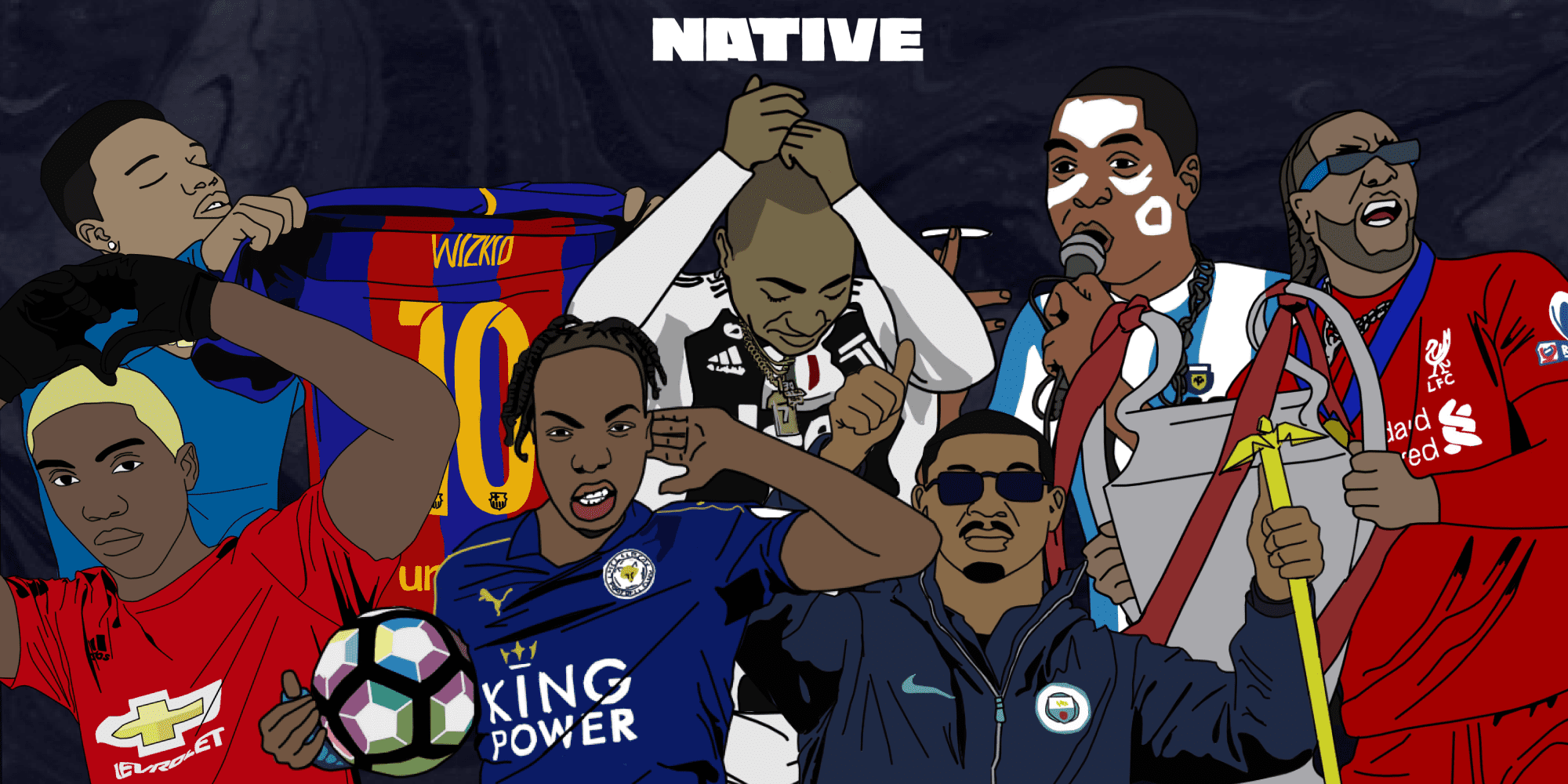 20 Nigerian artists as football stars