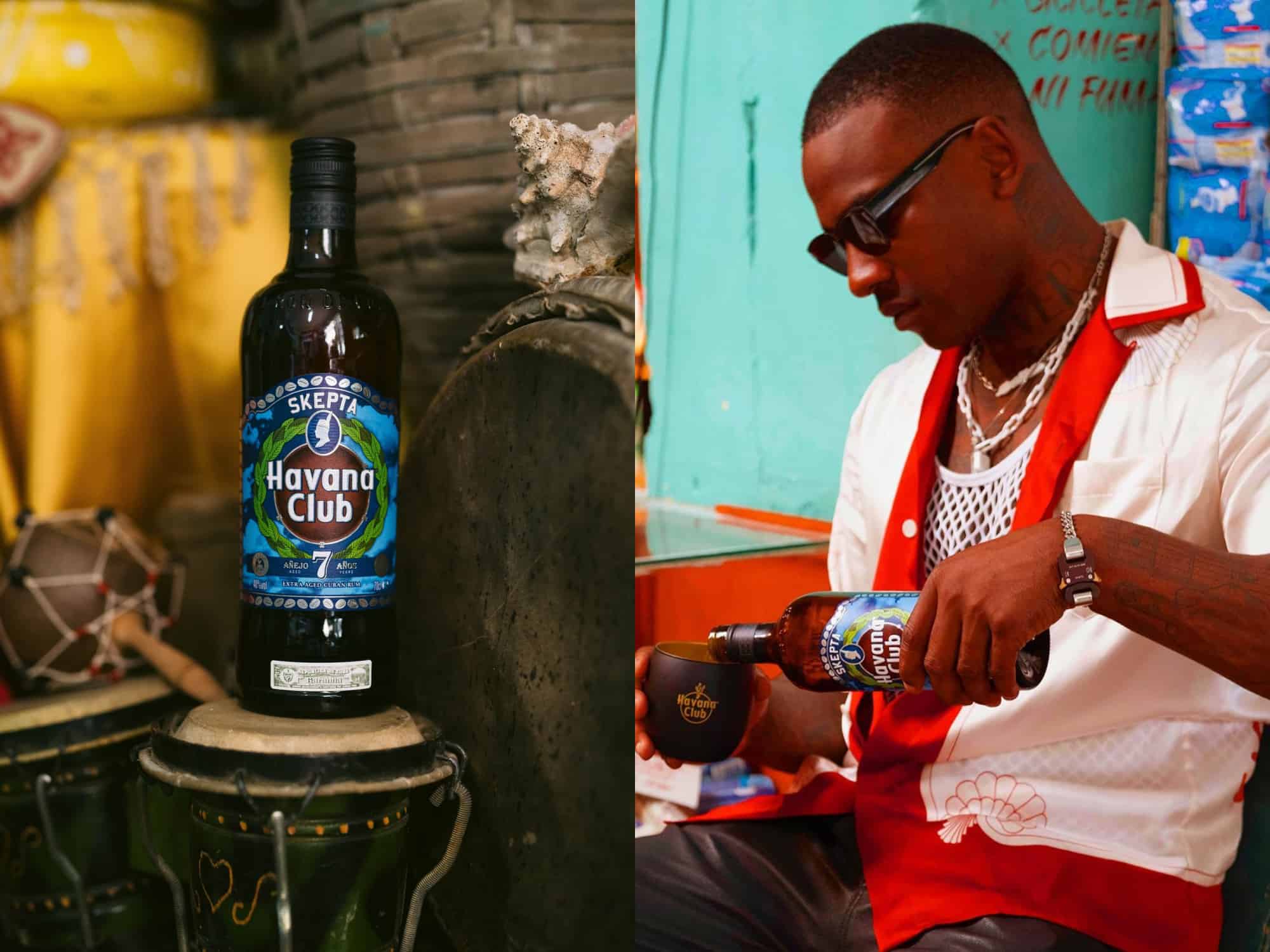 The detailed elements that make up the label of the new Skepta x Havana Club 7 bottle