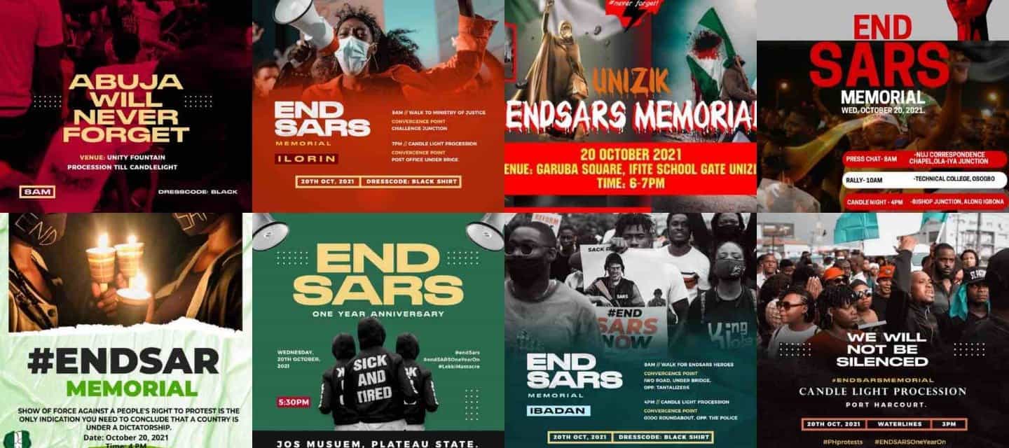 How the #EndSARSMemorial is being marked across Nigeria